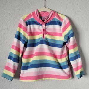 Carter's Fleece Collar Sweater Size 5T Pink White Green Blue 13112